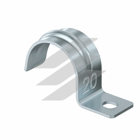 Скоба однолапкова для кріплення труб та металорукава ø20мм, Stilma